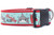 Aqua ribbon with sharks, chomped on heart and words "I Bite" and "Hangry Alert" on 2 inch wide red nylon