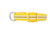 A yellow dog collar with an eggshell border and peeping chicks.