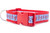 Collar with a white and blue gingham pattern featuring red crawfish or lobsters.