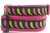 Glitter pink and lime chili peppers on black ribbon with rose nylon webbing.  Top is 1 inch wide and bottom is 1.5 inch wide.