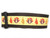 Thanksgiving collar features a repeating pattern of turkeys and fall leaves. 