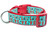 1 inch wide dog collar with red nylon and an aqua background with work "Love" with a paw polka dot background.  Design is glittery. 1 inch wide dog collar with red nylon and an aqua background with work "Love" with a paw polka dot background.  Design is glittery.