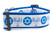2 inch wide dog collar featuring a Hanukkah design with menorah and Star of David on royal blue nylon.