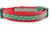 Holiday dog collar with Candy canes on a green background with red nylon. Holiday dog collar with Candy canes on a green background with red nylon.