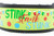 Light green holiday dog collar with blank nylon and polka dots with words, Stink, Stank, Stunk.