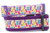 Bunny dog collar with purple nylon and pastel marshmallow bunnies and easter eggs.
