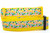 Bright yellow collar decorated with tiny horseshoes, shooting stars, rainbows, shamrock, balloons, hearts, stars, and egg shells. Bright yellow collar decorated with tiny horseshoes, shooting stars, rainbows, shamrock, balloons, hearts, stars, and egg shells.