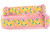 Citrus dog collar with lemons, grapefruits and oranges on teal ribbon with pink nylon.  Top is 1 inch wide and bottom is 1.5 inch wide.