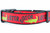 Lator gator dog collar with 1 inch wide black nylon and red ribbon with alligators with words Lator Gator in black.