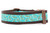 1.5 inch wide collar with brown nylon and an aqua blue and brown bandanna pattern.
