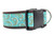 2 inch wide collar with brown nylon and an aqua blue and brown bandanna pattern.