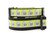 Collar with black nylon and glittering tombstones with RIP and a lime green background.  Top is 1 inch wide and bottom is 1.5 inches wide.