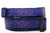 Collar with navy blue nylon and navy neon hearts on a navy background.  Top is 1 inch wide and bottom is 1.5 inch wide.  Collars pictured are buckle style.