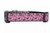 1 inch wide collar with black nylon and leopard hearts on a pink background.
