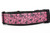 2 inch wide collar with black nylon and leopard hearts on a pink background
