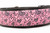 2 inch wide collar with black nylon and leopard hearts on a pink background