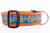 1.5 inch wide collar with orange nylon and an The Bestest Boy pattern with navy blue background.