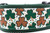 2 inch wide collar with dark green nylon and a shamrock pattern with leopard and plaid shamrocks.