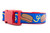1 inch wide collar with red nylon and a glittery hotdog and swirl print 1 inch wide collar with red nylon and a glittery hotdog and swirl print