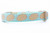collar with tan nylon and glittery waffles on a blue polka dot background