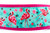 2 inch wide collar with raspberry nylon and a summer flamingo print
