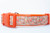 1 inch wide collar with orange nylon and a rustic watercolor-style pumpkin print.