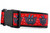 2 inch wide collar with black nylon and a repeated pattern of mothman on a red background with white starbursts. 2 inch wide collar with black nylon and a repeated pattern of mothman on a red background with white starbursts.