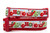 collar with red nylon and Santa Claus riding in his sleigh, "Ho Ho Ho" text, and colorful Christmas ornaments and trees set against a light blue background