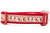 Red dog collar with a repeating pattern of reindeer wearing Santa hats. 