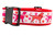 Valentine collar with red nylon and dog silhouettes with pink and red hearts and paws.