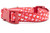 Red collar with shaded pink hearts and tiny heart polka dots