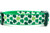 Kelly green 1 inch wide dog collar with a scatter of multi-shades shamrocks. 