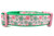 Kelly green 1 inch wide nylon with ribbon with pink and green shamrocks on a pink background.