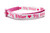 Cat collar with Big Sister and hearts in hot pink with rose nylon and matching breakaway buckle.