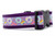 Sprinkled donuts and stars on purple background and 1.5 inch wide purple nylon.