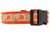 Orange nylon with a fall pattern featuring pumpkins, apples, leaves and berries.