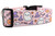 Collar with ghosts, pumpkins, bats, skulls, witch hats and candy all printed on a pale pink polyester webbing.  