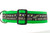 Lime green collar with a glittery Happy Howloween print with candy corn and paws