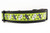 Lime green collar with black and white voodoo dolls along with spiders and moons.