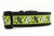 Lime green collar with black and white voodoo dolls along with spiders and moons.