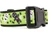 Lime green collar with black and white voodoo dolls along with spiders and moons.