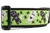 Lime green collar with black and white voodoo dolls along with spiders and moons.