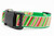 Red, cream and glittery green striped collar with green nylon.