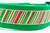 Red, cream and glittery green striped collar with green nylon.