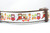 Collar features a repeating pattern of owls, acorns, and leaves on a white background and brown nylon.