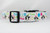 Collar with a New Year's Eve theme.  The collar features penguins wearing party hats, colorful balloons, and confetti.  The text 'Happy New Year' is printed on the collar. 