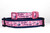 Pink and navy blue collar with words "Sailin' Away" along with whales, anchors, and life rafts