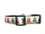 A dark green dog collar with a white ribbon with a repeating pattern of festive owls.