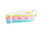 White glittery hearts on a pastel ombre background with white 1 inch wide nylon