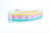 White glittery hearts on a pastel ombre background with white 1 inch wide nylon